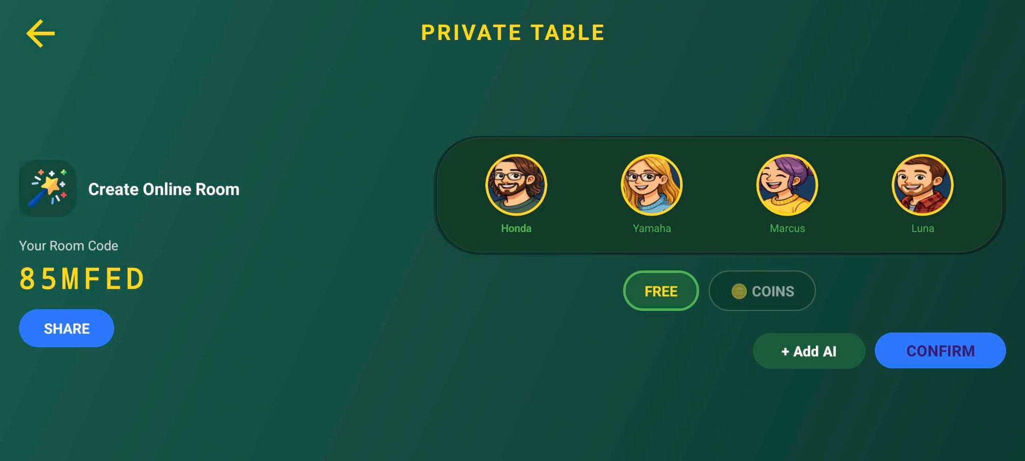 Private Table — Online